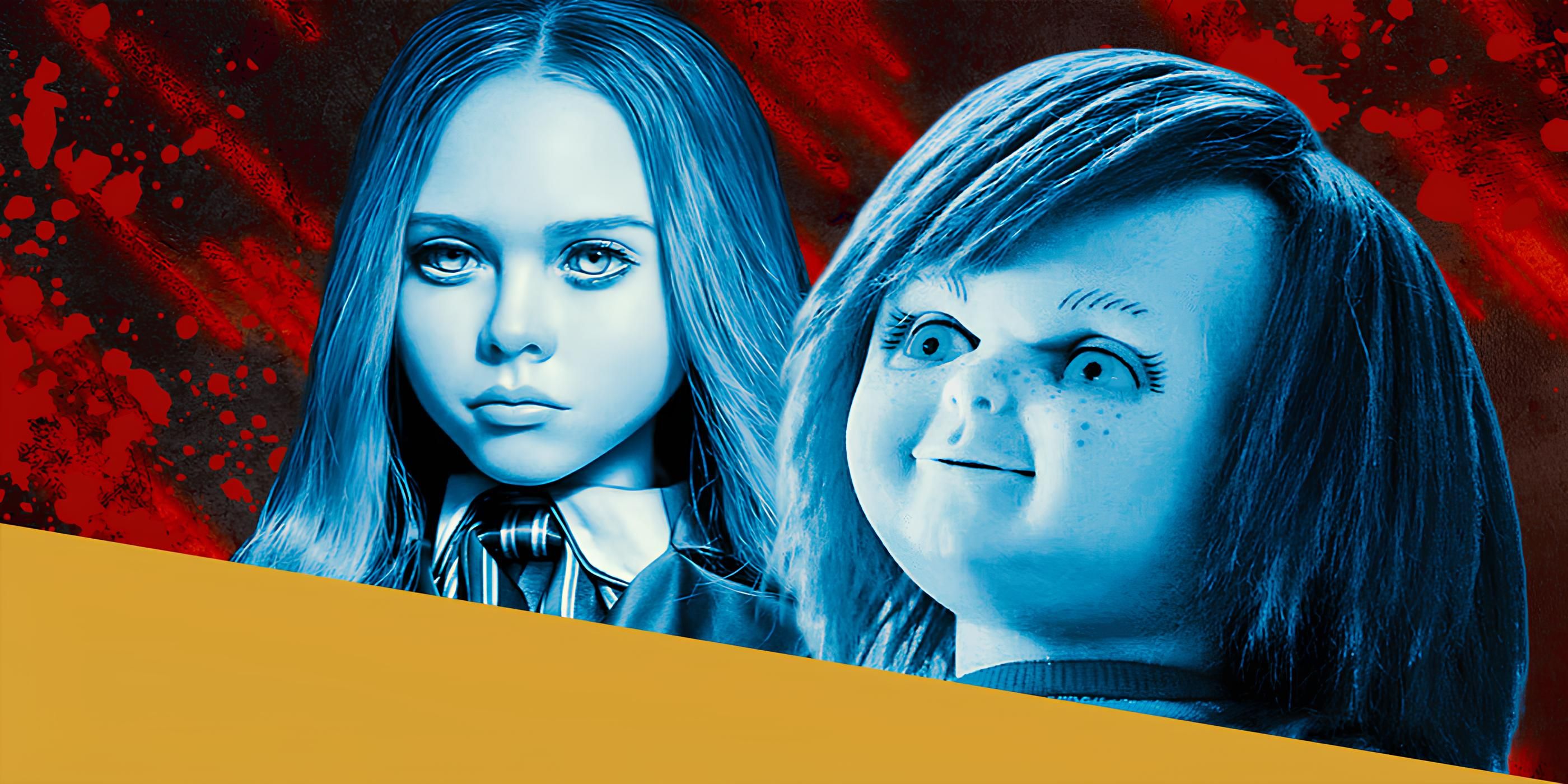Collage of Chucky and Megan dolls