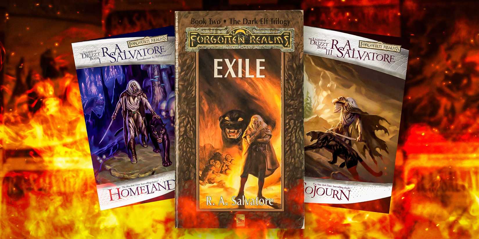 Cover imagery from The Drizzt Book Series.
