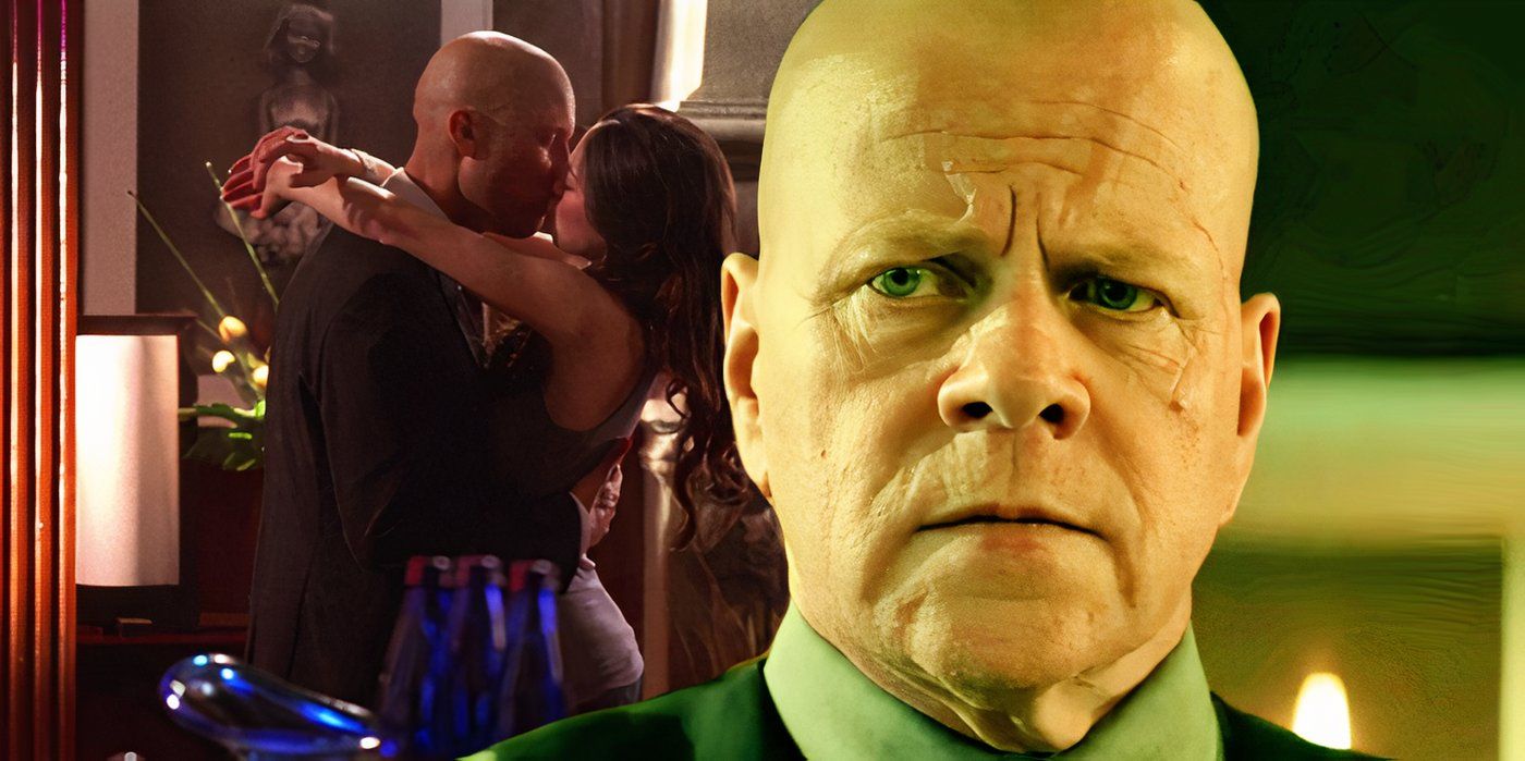 Cudlitz Lex in Superman and Lois over an image of Lex and Lana kissing in Smallville