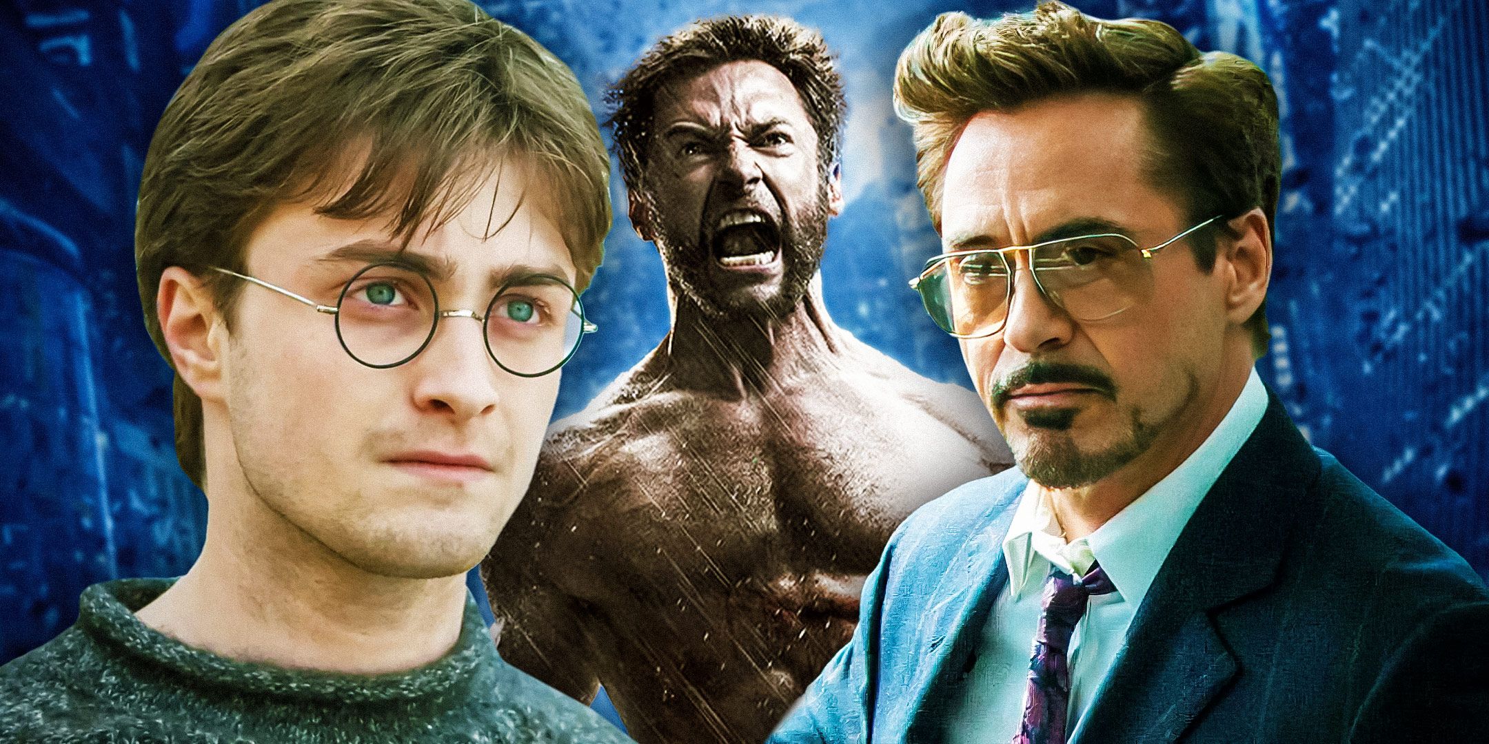 Daniel-Radcliffe-as-(Harry-Potter),Robert-Downey-Jr.-as-(Tony-Stark)-and-Hugh-Jackman-as-(Wolverine)