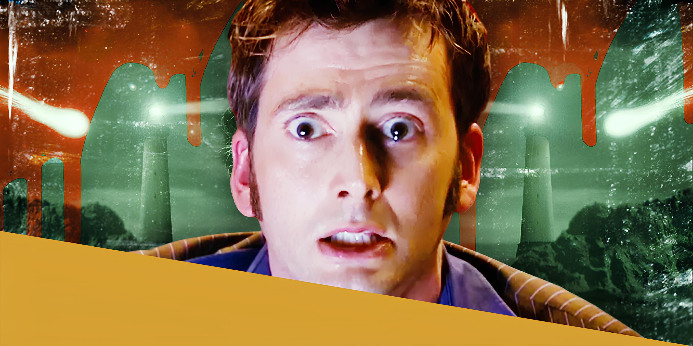 David Tennant in Doctor Who Looking Scared