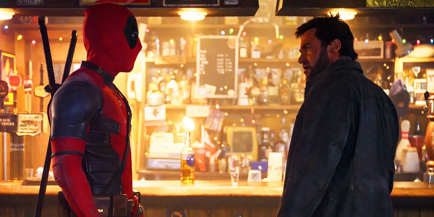 Deadpool meeting Logan in a bar in Deadpool & Wolverine