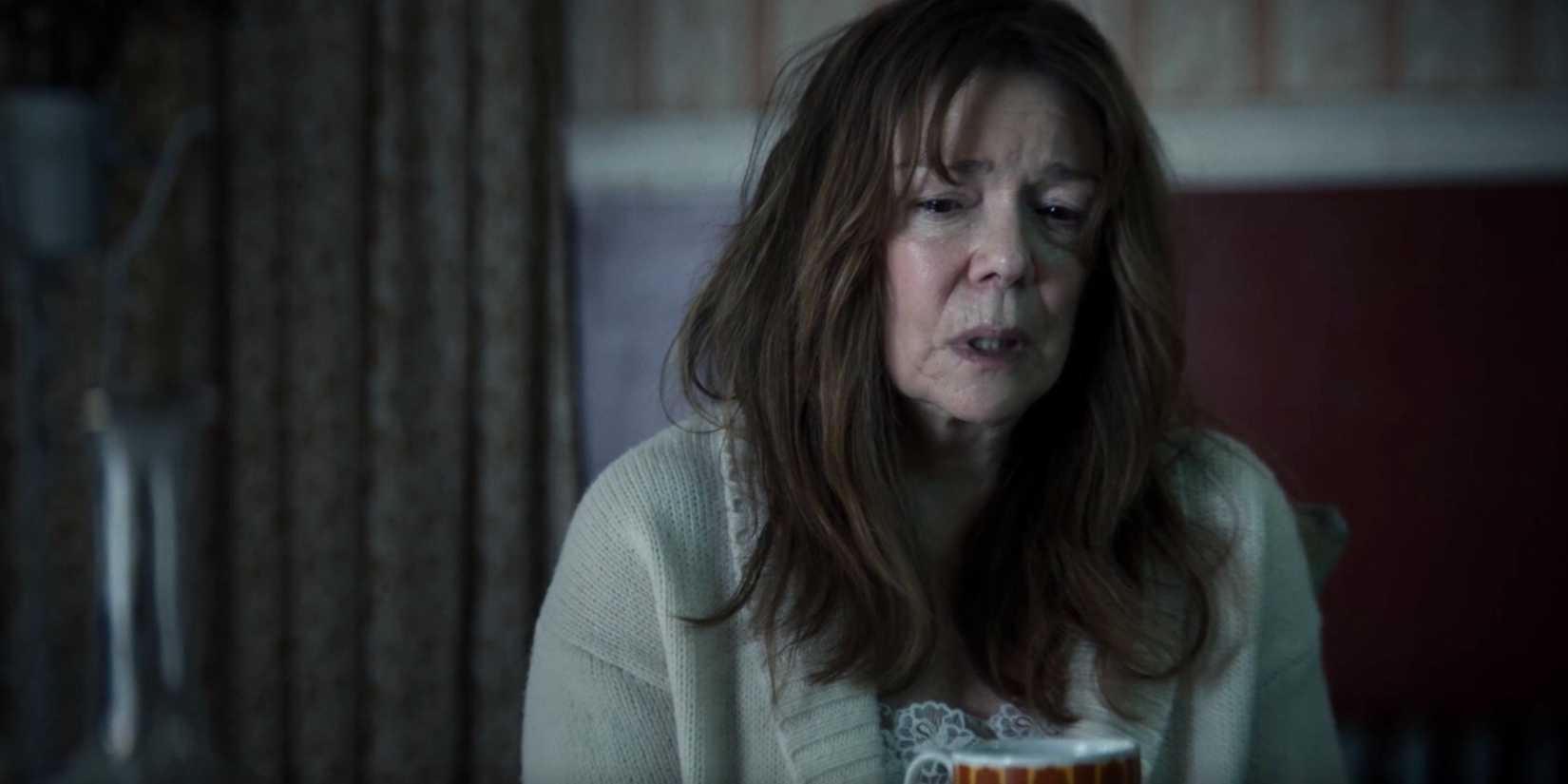 Deidre O Connell as Francis Cobb In The Penguin Finale looking down