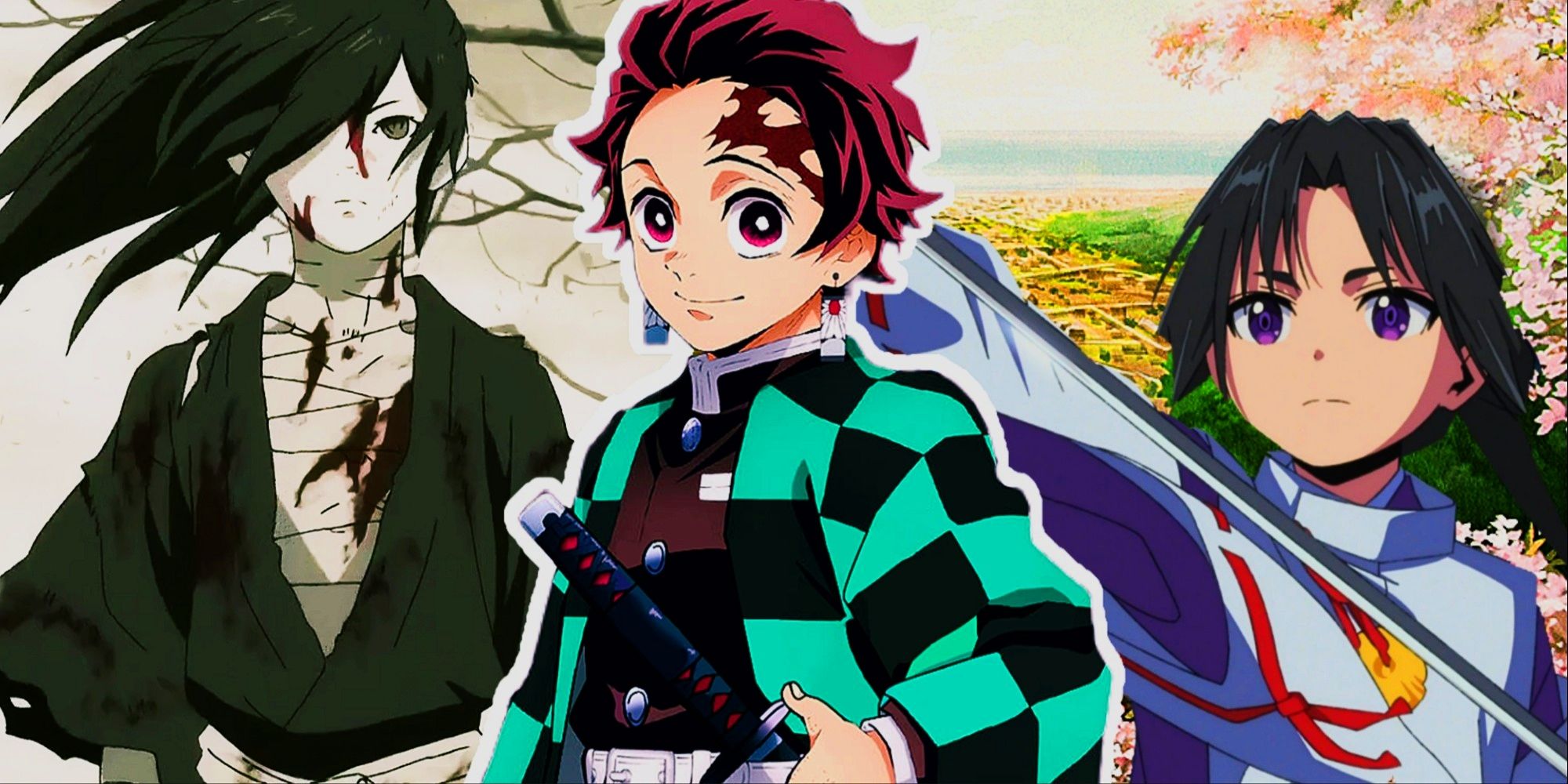 Tanjiro from demon slayer with Hyakkimaru (Dororo) and Tokiyuki (The Elusive Samurai)