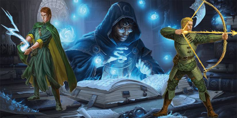 Adventurers wielding magic items in Dungeons & Dragons