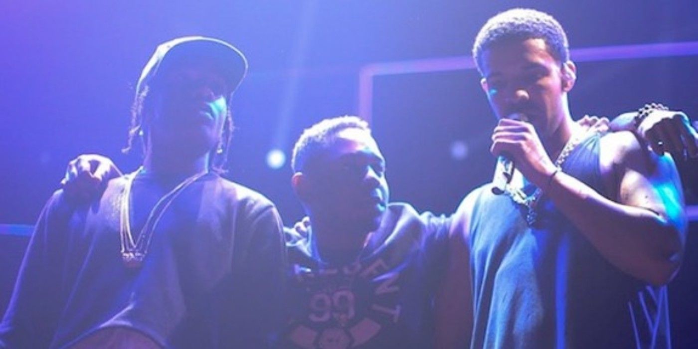 Drake Kendrick Lamar and ASAP Rocky perform onstage together