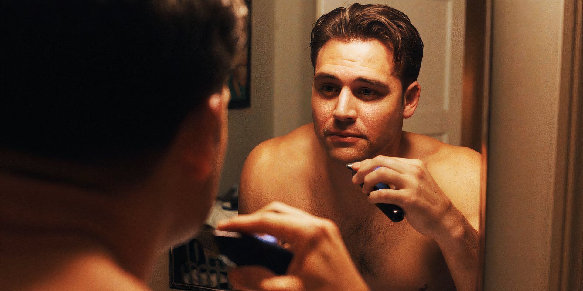 Eddie shaving his facial hair in 9-1-1 season 8, episode 6