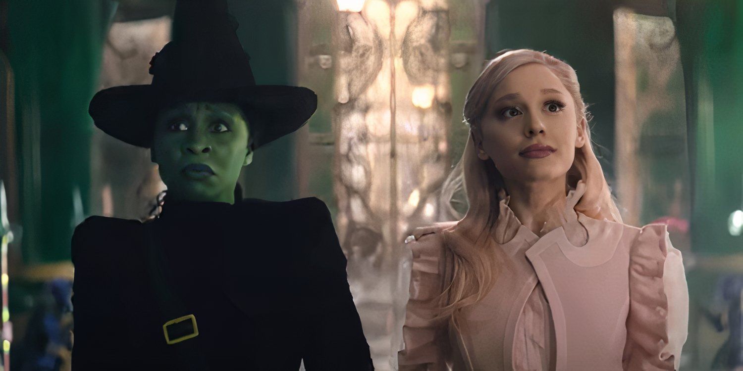 Elphaba and Glinda standing side by side in Wicked