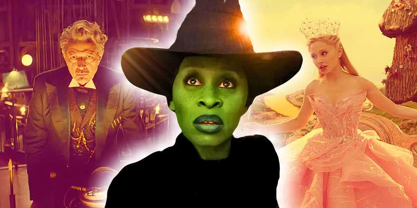 Elphaba is in between The Wizard and Glinda in Wicked