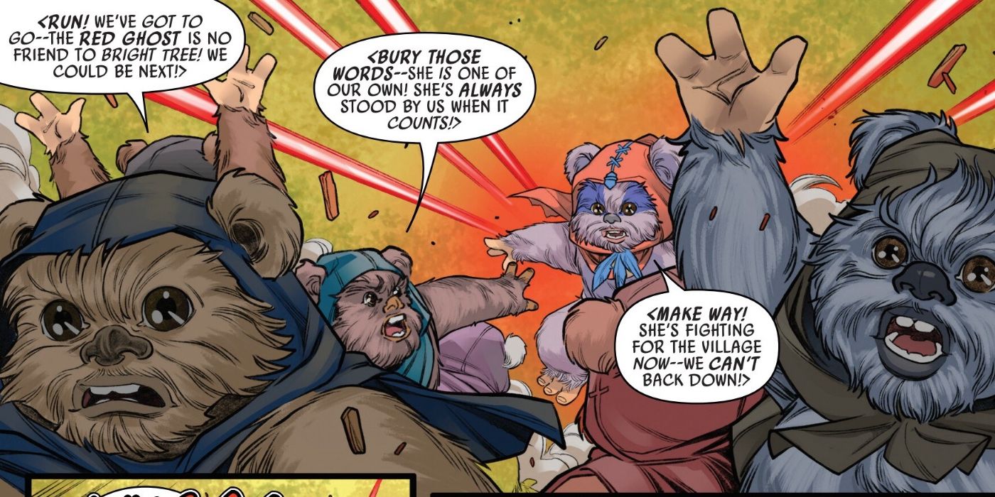 Ewoks divididos pelo Red Ghost em Ewoks #2