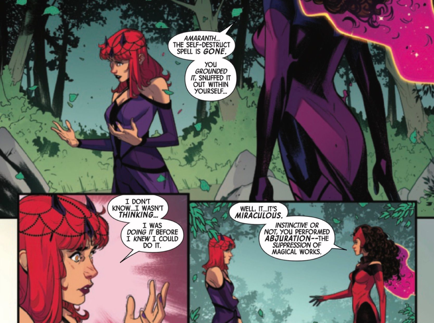 Scarlet Witch #6 de Orlando e Tammetta – Wanda ensina Amaranth sobre o poder da abjuração