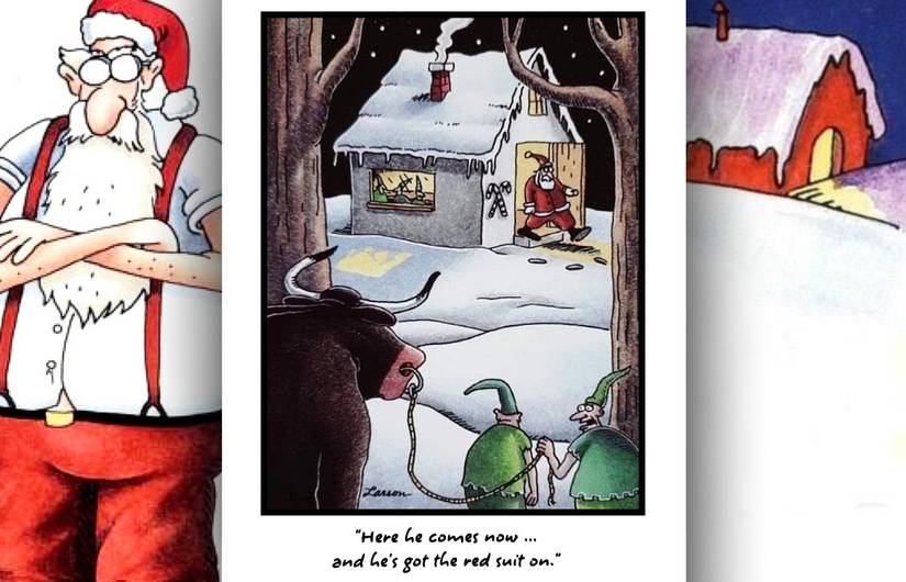 far side elves target santa with a bull
