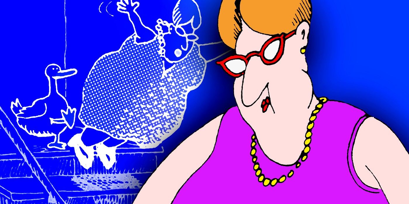 far side woman in horn-rimmed glasses feature image