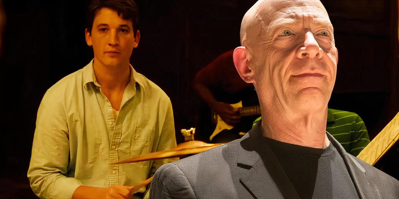 Collage of Fletcher and Andrew in Whiplash