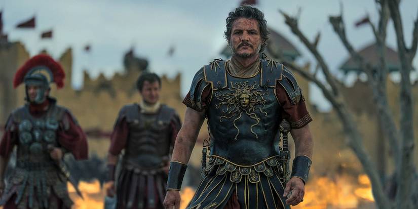 Pedro Pascal in armor in Gladiator II