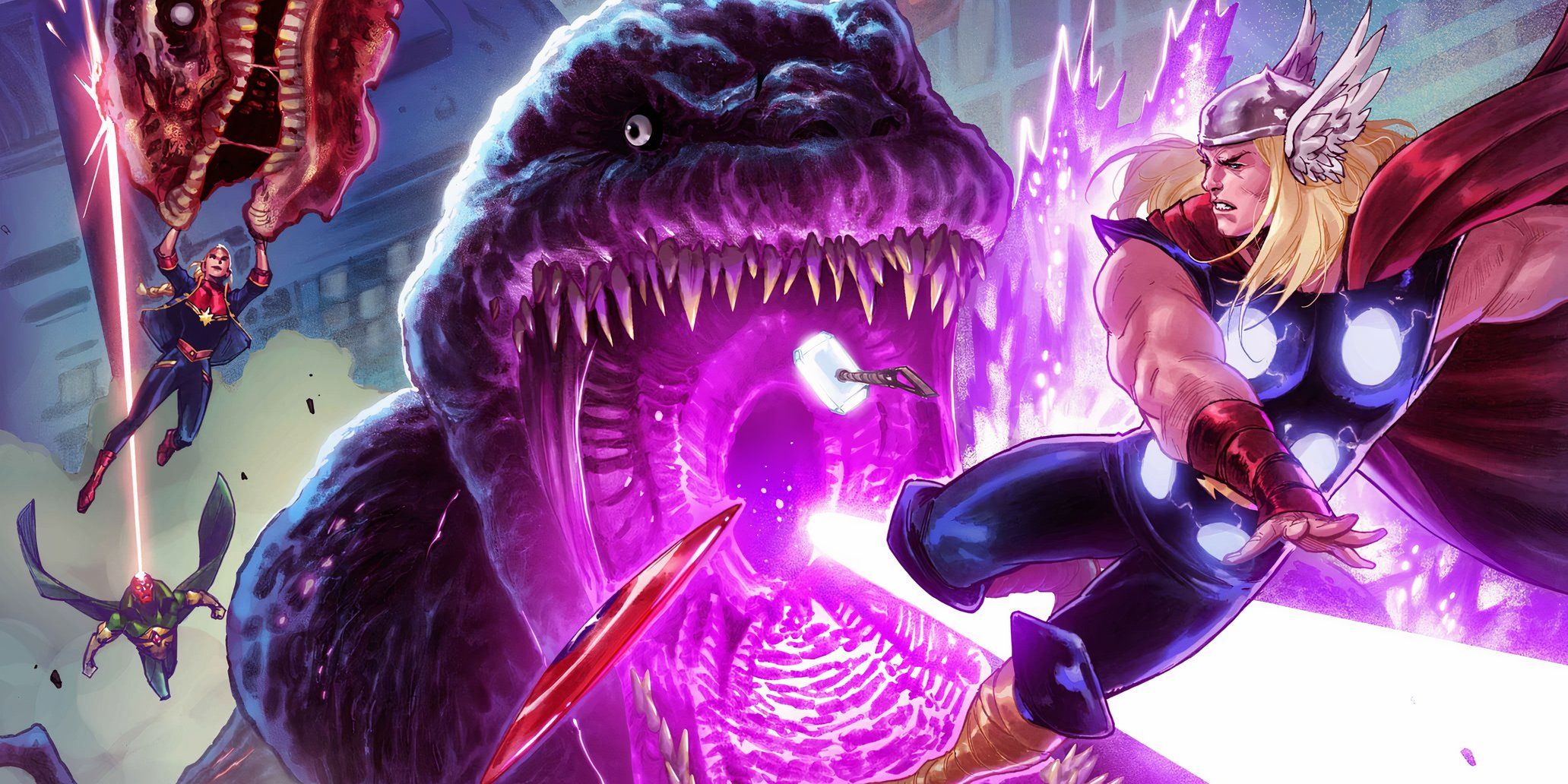 godzilla-fights-thor Godzilla vs Vingers promete aumentar o universo da Marvel com o primeiro visual especial