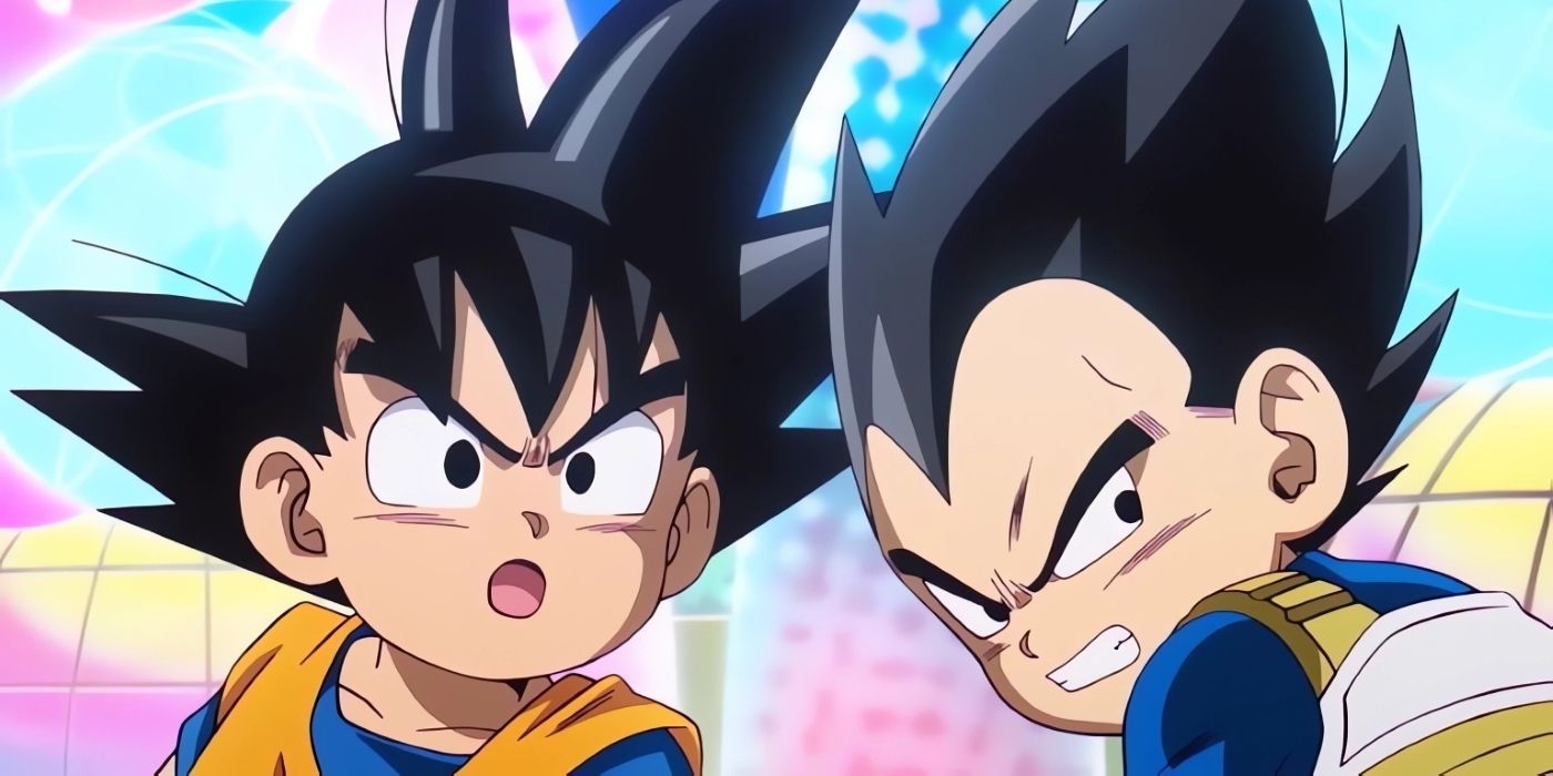 Goku y Vegeta de niños tras el deseo de Goma en DAIMA. 