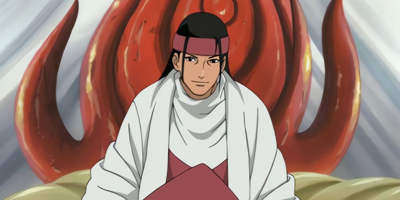 Hashirama after being named as the First Hokage, smiling. 