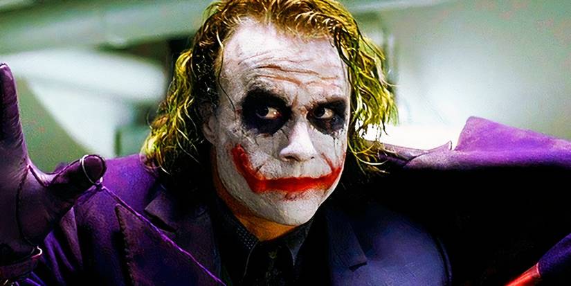 Heath Ledger's Joker pulling a string in The Dark Knight