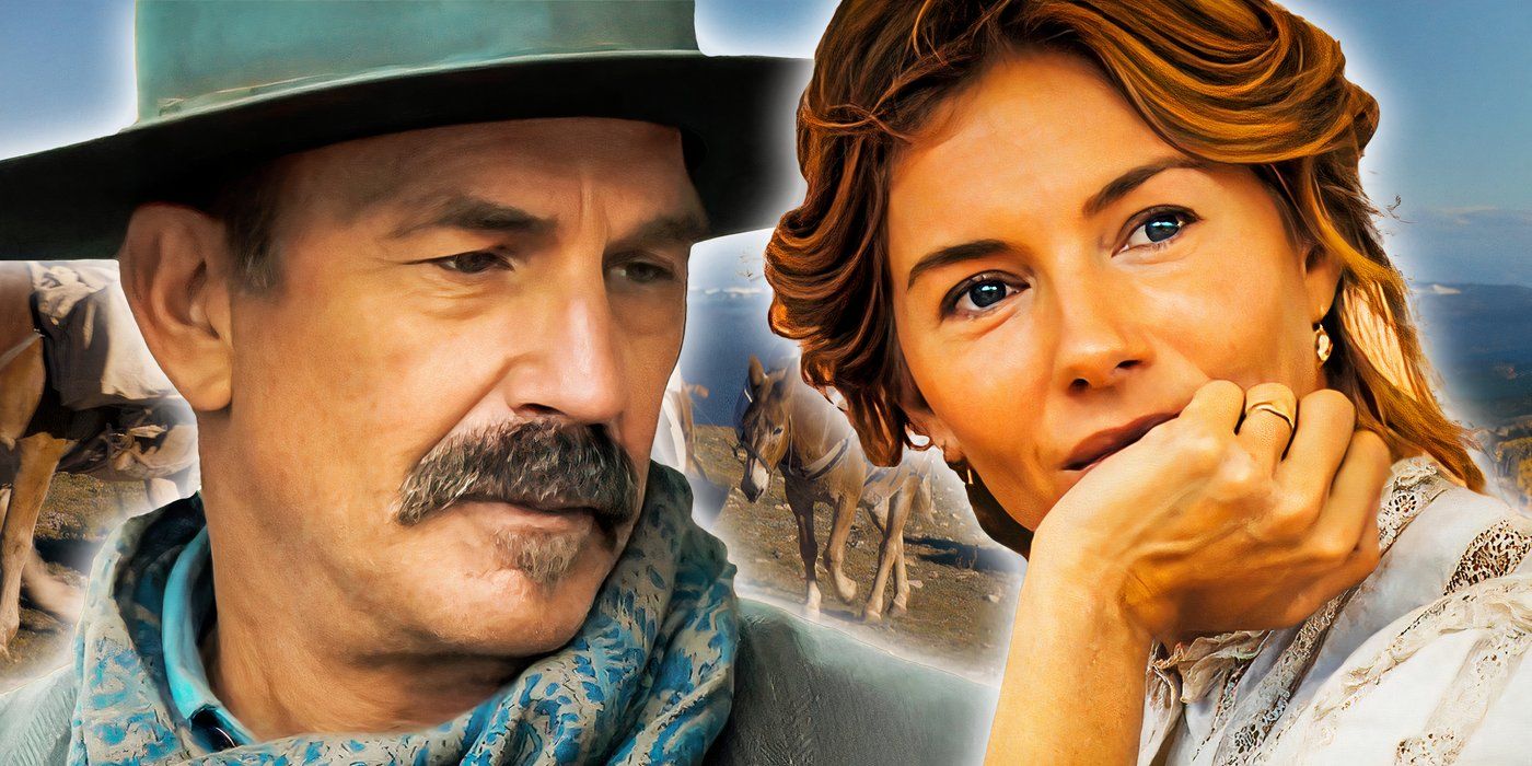 An edited image of Kevin Costner and Sienna Miller in Horizon: An American Saga - Chapter 1.