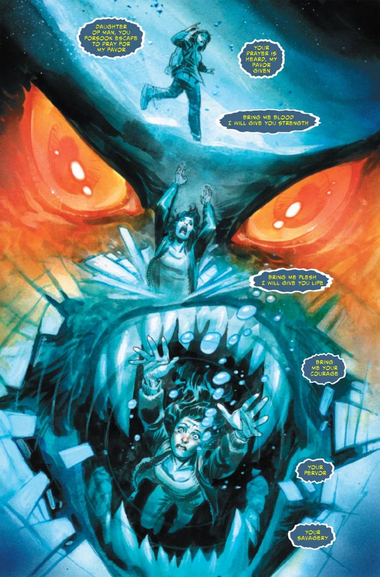 Charlie, the Hulk's sidekick, getting consumed by a Skinwalker god.
