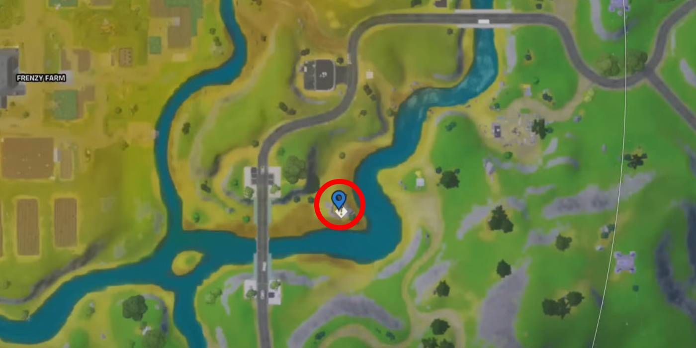 Localização colecionável do Fortnite Remix gnome # 4 no mapa do Capítulo 2