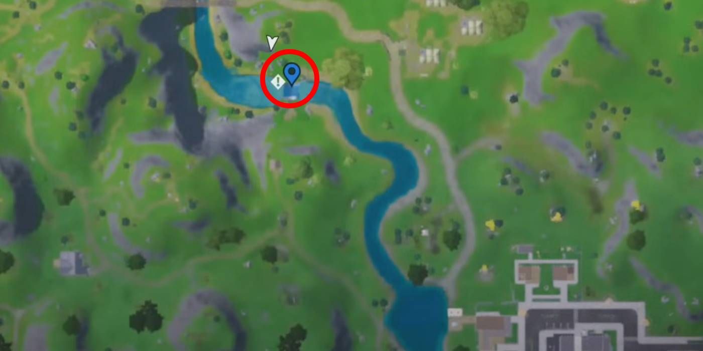 Localização colecionável do Fortnite Remix gnome # 5 no mapa do Capítulo 2