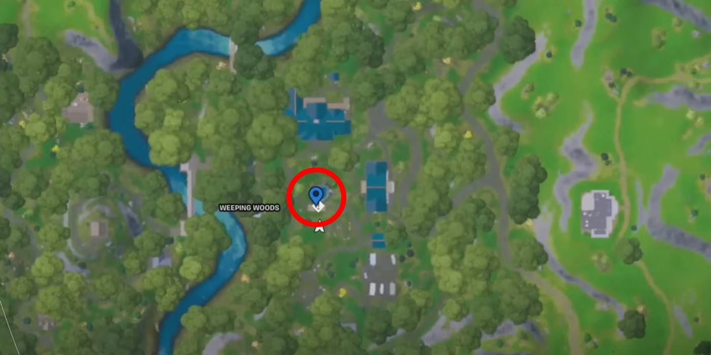 Localização colecionável do Fortnite Remix gnome # 8 no mapa do Capítulo 2