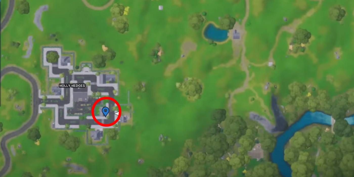 Localização colecionável do Fortnite Remix gnome # 9 no mapa do Capítulo 2