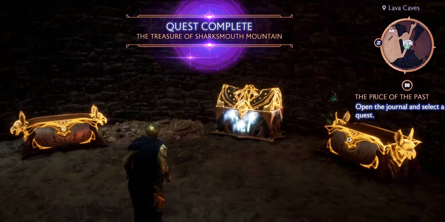 Dragon Age The Veilguard opening treasure room from completing "The Treasure of Sharksmouth Mountain" quest