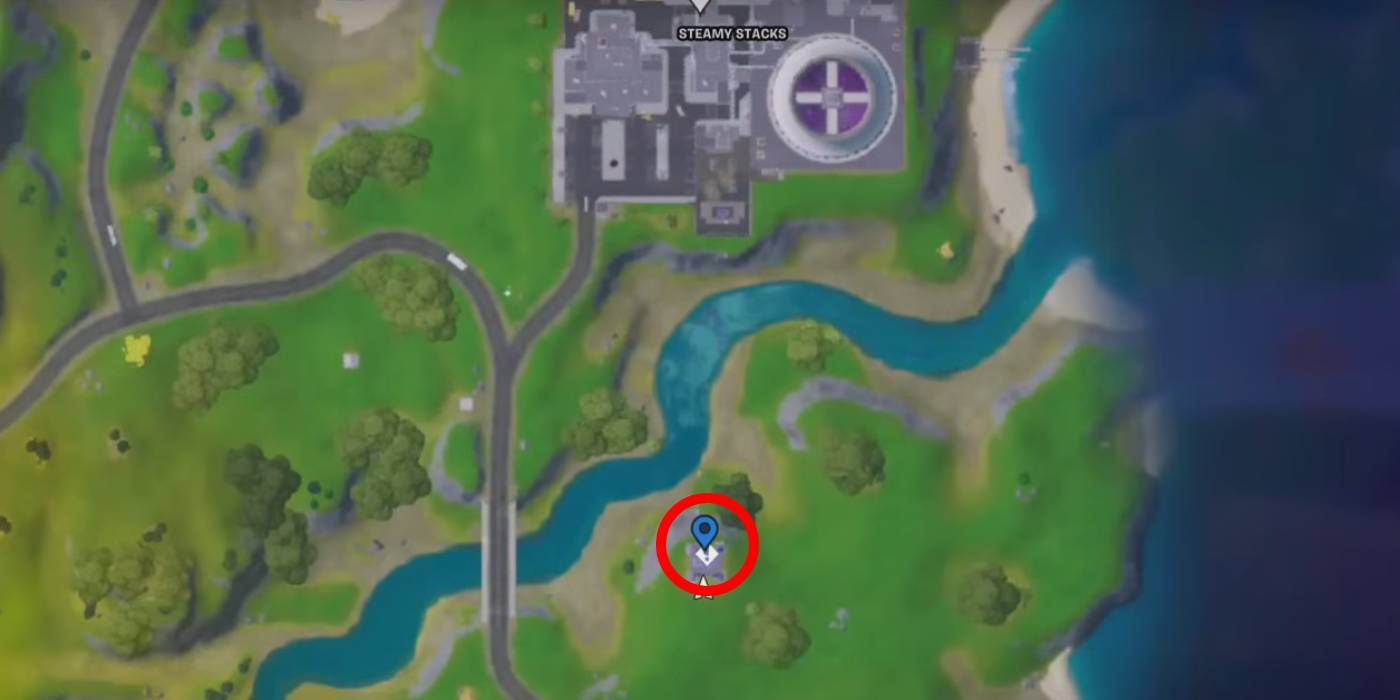 Localização colecionável do Fortnite Remix gnome # 3 no mapa do Capítulo 2