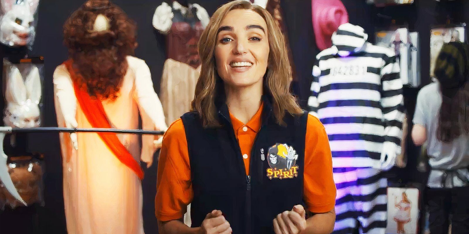 Chloe Fineman como funcionária da Spirit Halloween em um esboço do Saturday Night Live