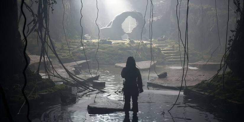 Jack standing before the Fountain of Youth in Pirates of the Caribbean On Stranger Tides