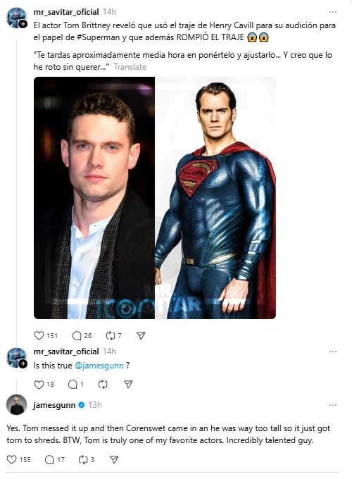 James Gunn Addresses How DCU Superman Casting Tests Destroyed Henry Cavill Superman Suit: "Torn To Shreds"