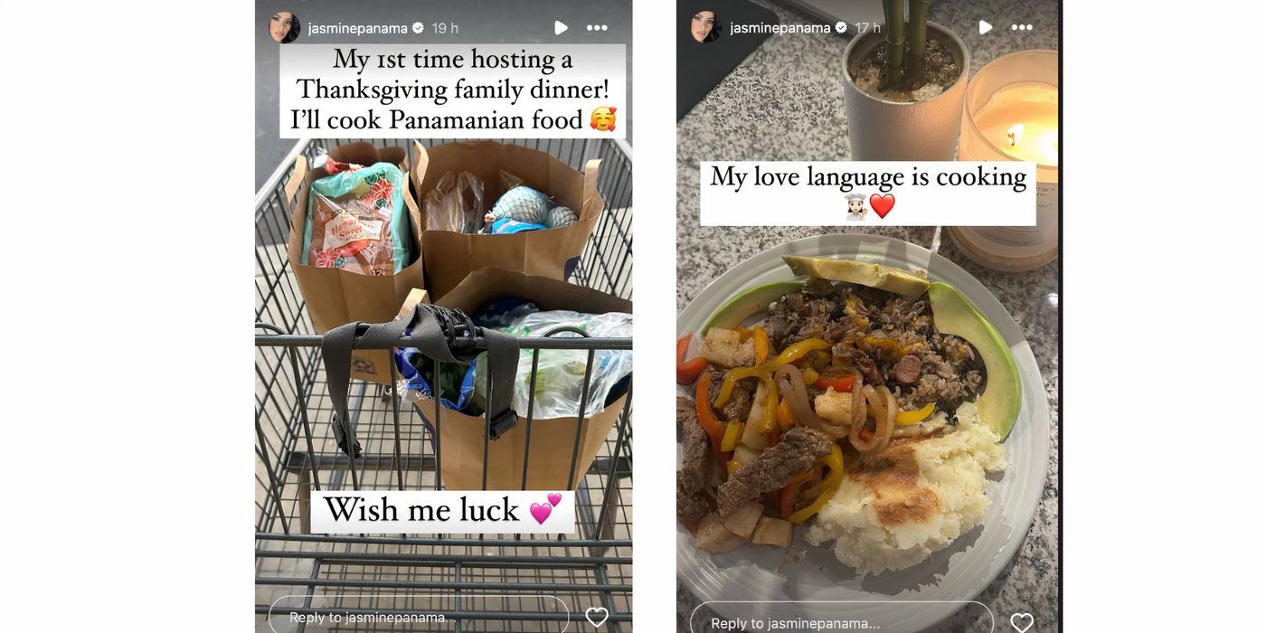 Jasmine Pineda em 90 Day Fiance no Instagram Story de ação de graças com o namorado