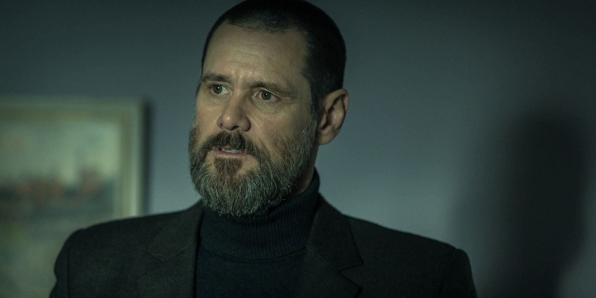 Jim Carrey looking off-screen in Dark Crimes