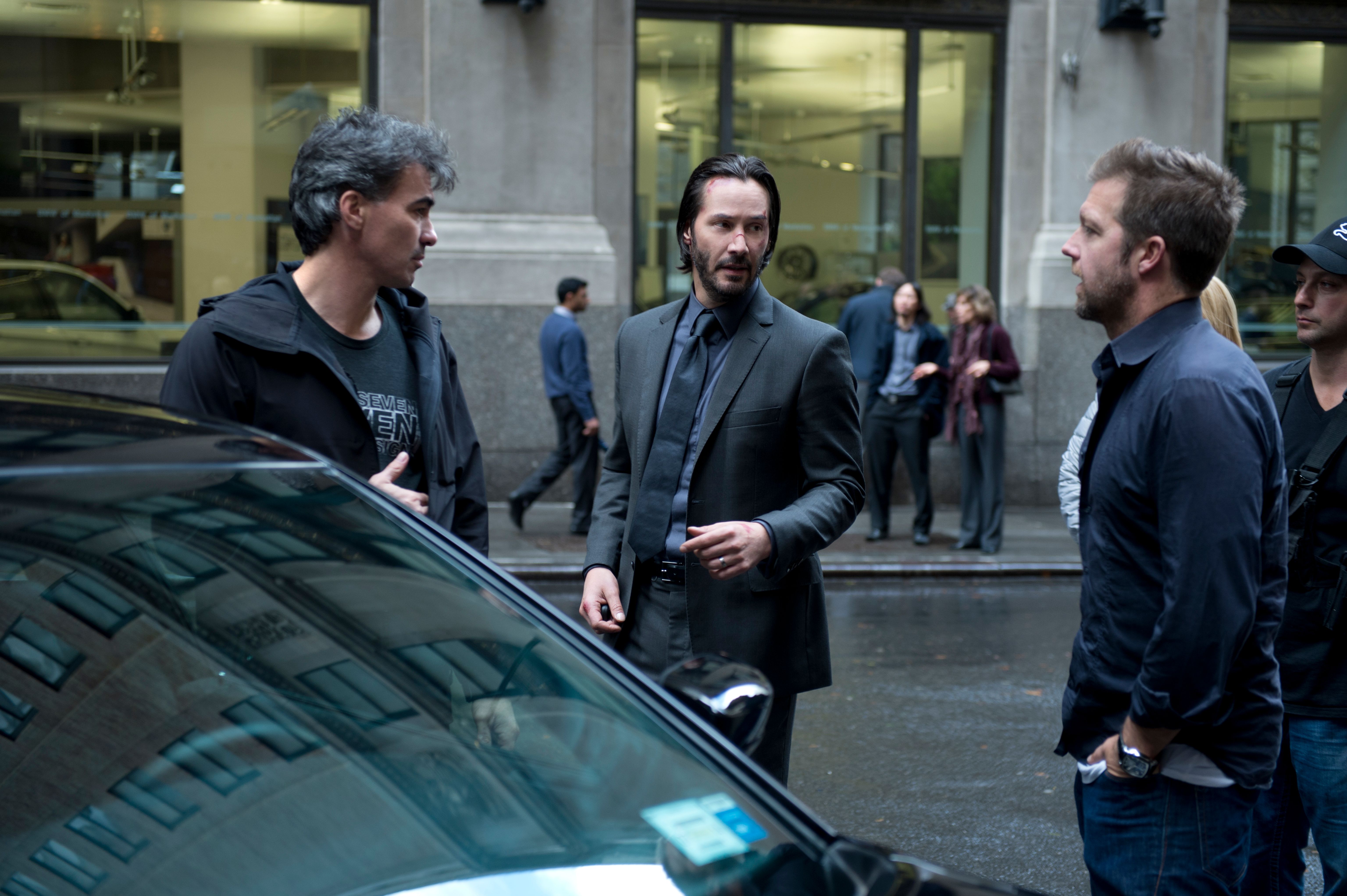 John Wick 1 BTS Photo Chad Stahelski Keanu Reeves David Leitch