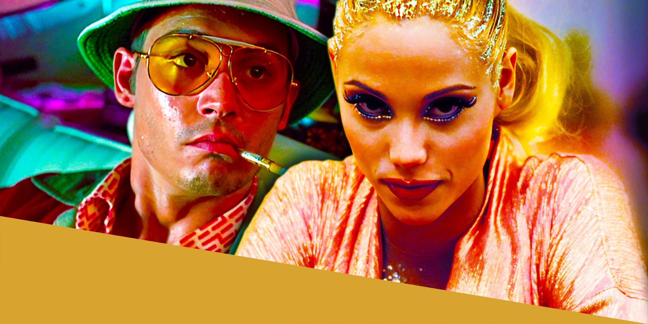 Johnny Depp from Fear and Loathing in Las Vegas, next to Nomi from Showgirls