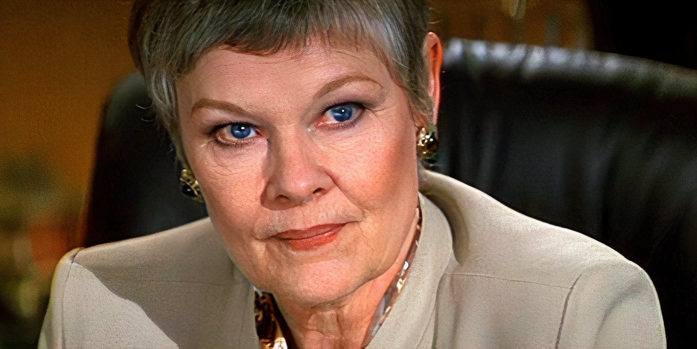 Close-up of Judi Dench as M in 