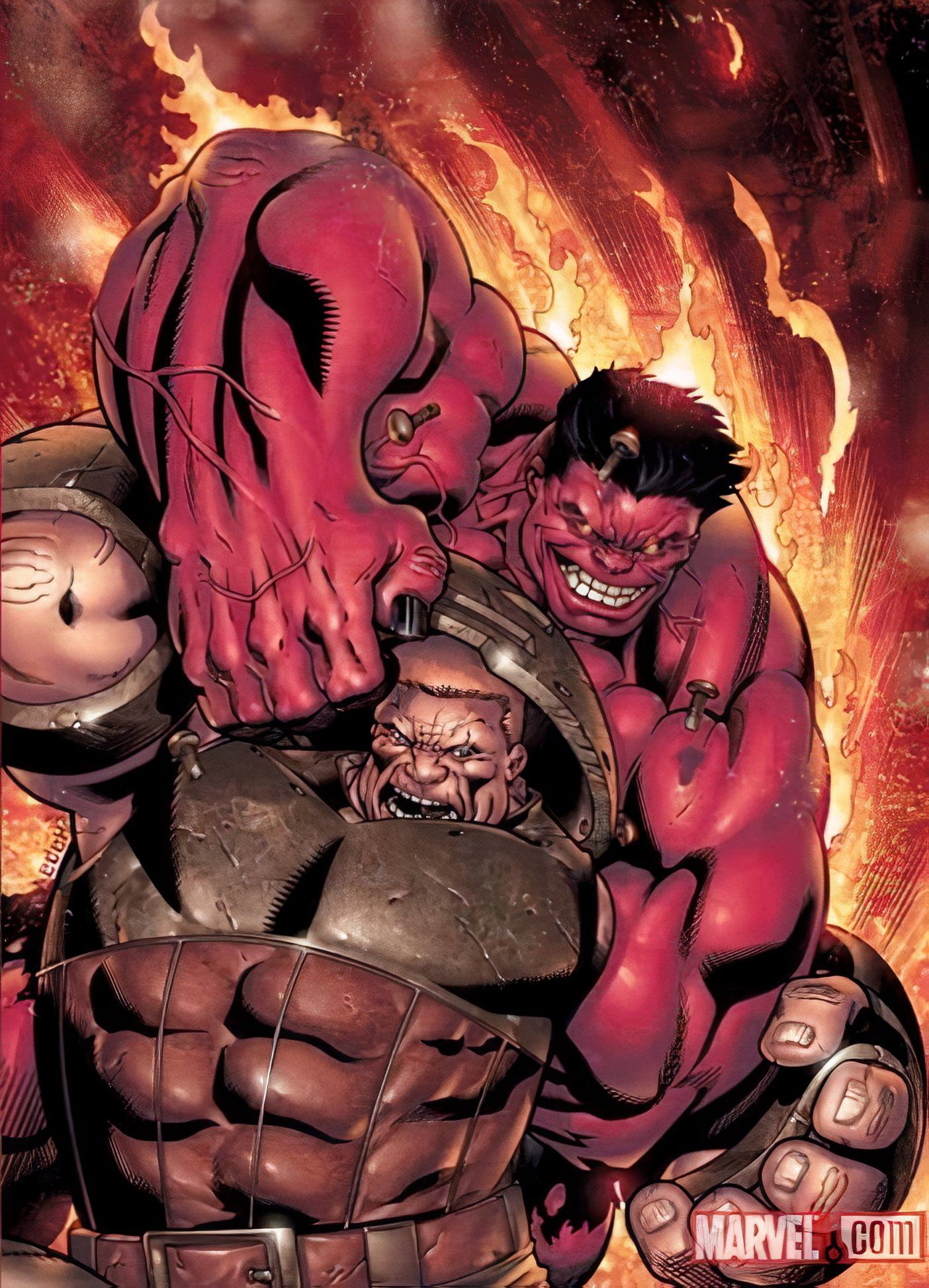 Juggernaut Vs Red Hulk Official Art