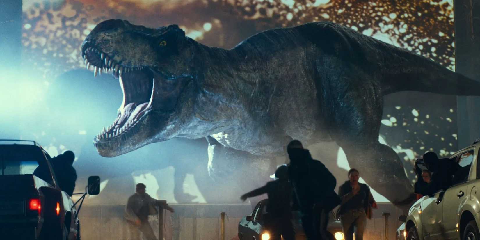 T-Rex at the theatre in Jurassic World: Dominion