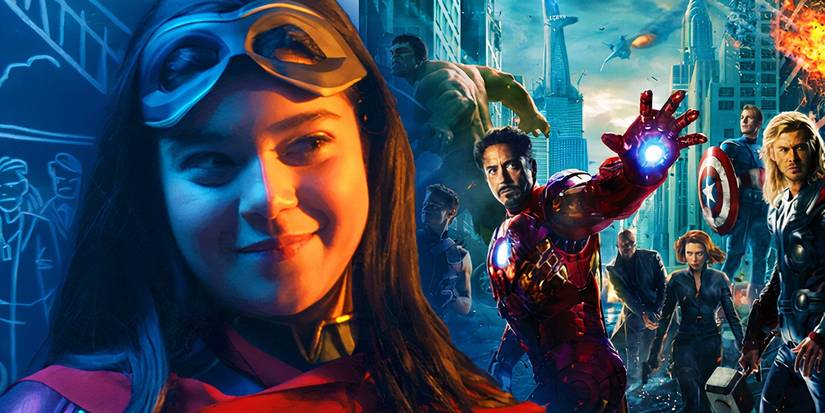 Kamala Khan as Ms. Marvel with the original Avengers in the MCU