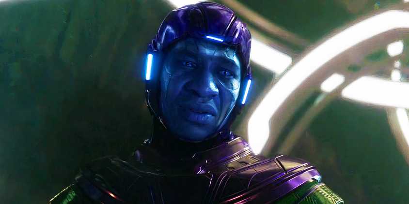 Kang the Conqueror in his blue mask in Ant-Man and the Wasp Quantumania