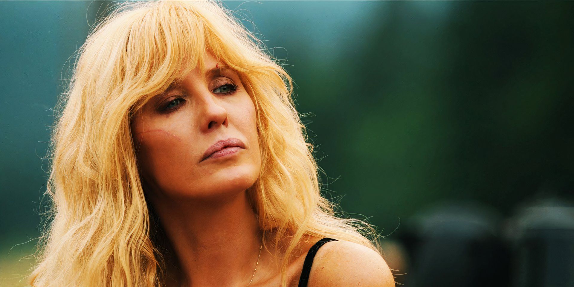 Kelly Reilly as Beth looking intensely at someone in Yellowstone season 5, episode 7