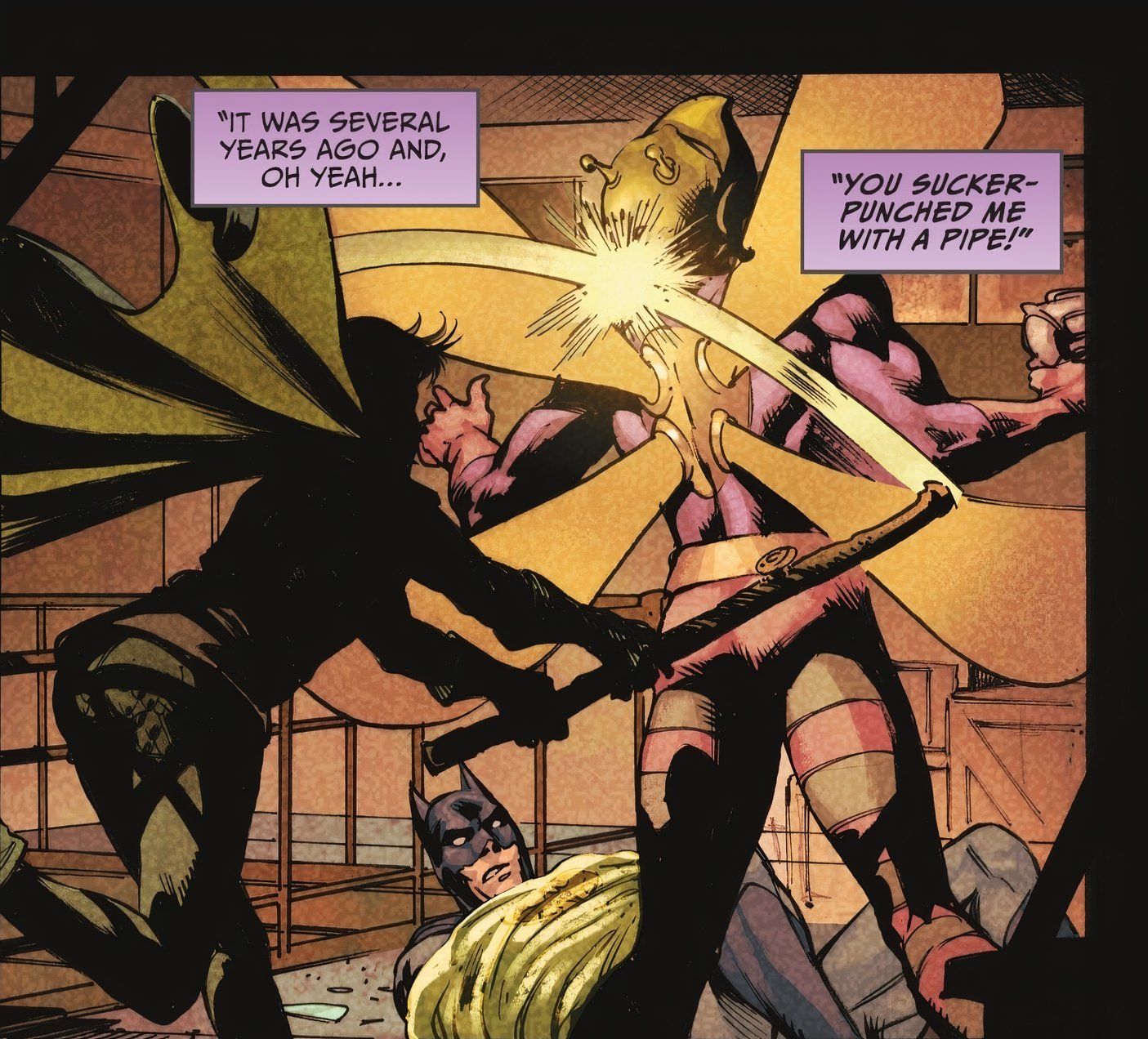 Comic book panel: Killer Moth Wants Revenge Against Jason Todd