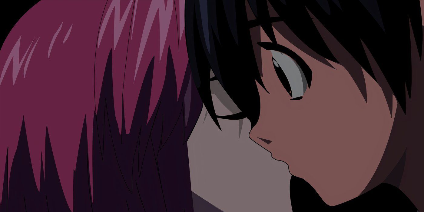 Lucy e Kouta se beijando em Elfen Lied.