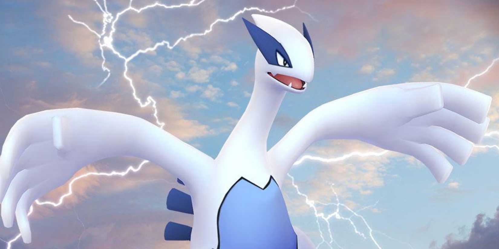A close-up of Lugia in its Pokemon GO key art