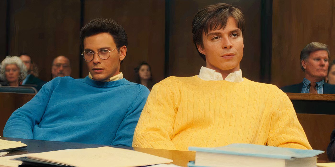 Lyle and Erik Menendez sitting together in court in Monsters