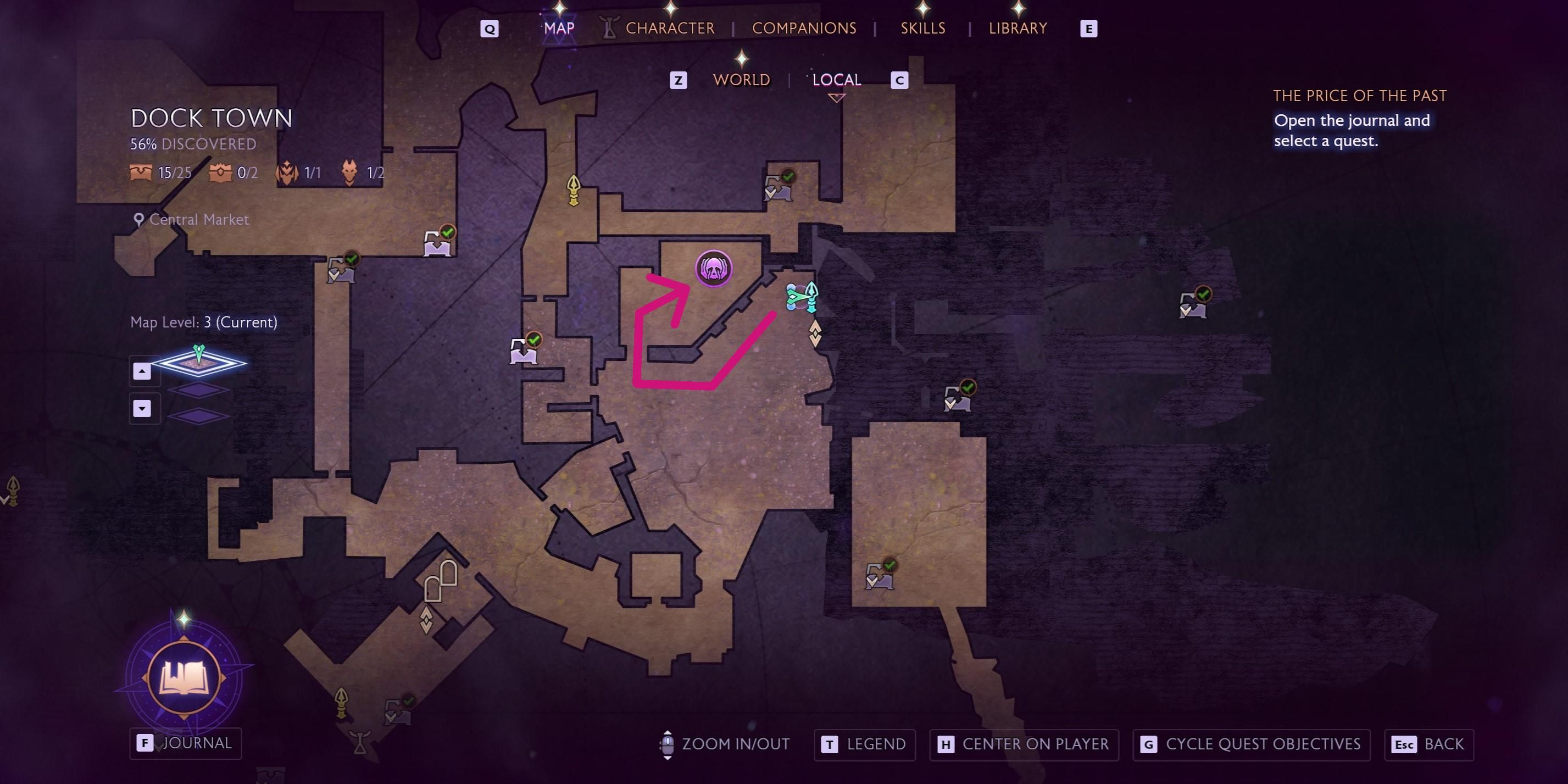 Map of Dock town and the black emporium