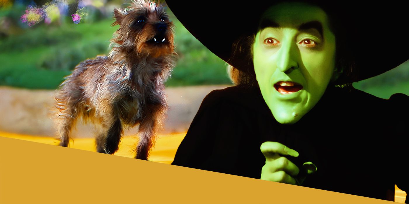 Margaret Hamilton sebagai Penyihir Jahat dan Toto di Wizard of Oz